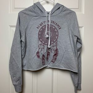 rue21 cropped grey sweatshirt